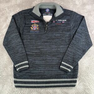 Icewear Iceland Arctic Explorer Club Sweater Quarter Zip Gray Nordic Men's Large